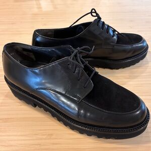 Paul Green Oxford Loafers in Black Patent/Suede Women 5.5